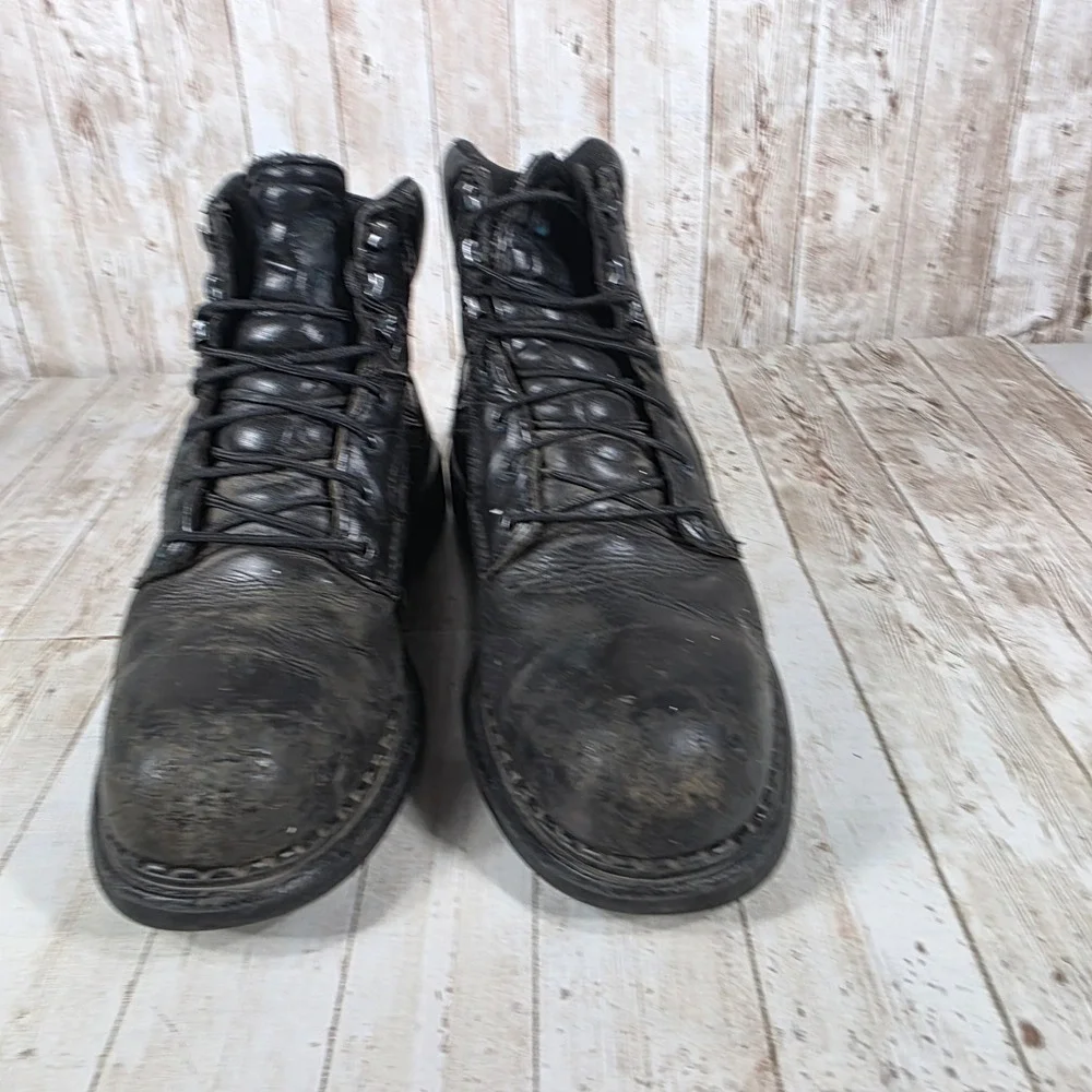 Red Wing‎ Shoes Black Leather Work Boots USA Made Men's Size 8 EH Rated